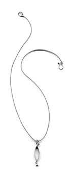 PARA $170-sterling silver necklace with sanding disk texture (16" snake chain)